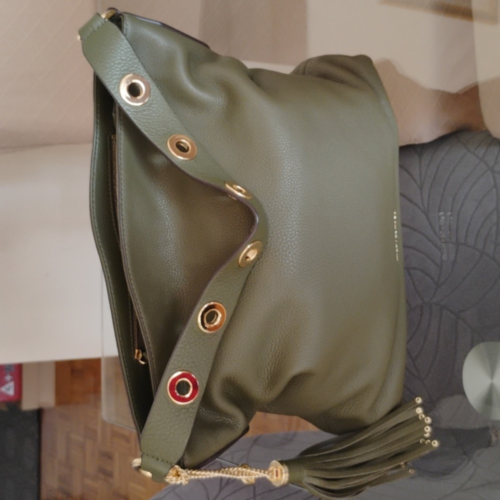 Michael Kors Olive Green Leather Shoulder Bag